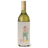 Caroline'S Treasures Alphabet P For Pig Wine Bottle Beverage Insulator Hugger, Multicolor, 750Ml