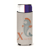 Caroline'S Treasures Alphabet X For Xray Fish Michelob Ultra Hugger For Slim Cans, Slim Can, Multicolor