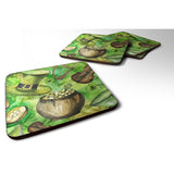 Caroline'S Treasures Luck Of The Irish Foam Coaster Set Of 4, 3.5, Multicolor