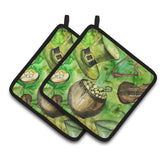 Caroline'S Treasures Luck Of The Irish Pair Of Pot Holders, 7.5Hx7.5W, Multicolor
