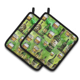 Caroline'S Treasures Irish Whiskey Pair Of Pot Holders, 7.5Hx7.5W, Multicolor