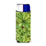 Caroline'S Treasures Shamrocks & Lady Bugs Michelob Ultra Hugger For Slim Cans, Slim Can, Multicolor
