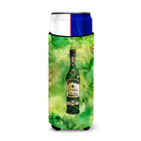 Caroline'S Treasures Irish Whiskey Bottle Michelob Ultra Hugger For Slim Cans, Slim Can, Multicolor
