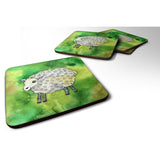 Caroline'S Treasures Irish Sheep Foam Coaster Set Of 4, 3.5, Multicolor