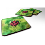 Caroline'S Treasures Irish Lady Bug Foam Coaster Set Of 4, 3.5, Multicolor