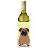 Caroline'S Treasures Bb6005Literk Easter Eggs Pug Brown Wine Bottle Beverage Insulator Hugger, 750Ml, Multicolor
