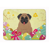Caroline'S Treasures Easter Eggs Pug Brown Machine Washable Memory Foam Mat Doormats, Multicolor