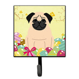 Caroline'S Treasures Easter Eggs Pug Fawn Wall Hook, Small, Multicolor