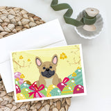 Easter Eggs French Bulldog Cream Greeting Cards And Envelopes Pack Of 8
