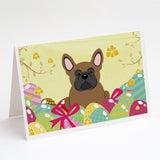 Easter Eggs French Bulldog Brown Greeting Cards And Envelopes Pack Of 8