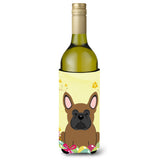 Caroline'S Treasures Bb6013Literk Easter French Bulldog Brown Wine Bottle Beverage Insulator Hugger, 750Ml, Multicolor