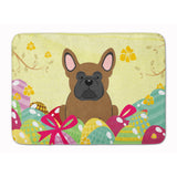 Caroline'S Treasures Easter Eggs French Bulldog Brown Machine Washable Memory Foam Mat Doormats, Multicolor