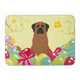 Caroline'S Treasures Easter Eggs Mastiff Brindle Machine Washable Memory Foam Mat Doormats, Multicolor