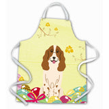 Caroline'S Treasures Easter Eggs Russian Spaniel Apron, Large, Multicolor