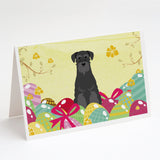 Easter Eggs Standard Schnauzer Black Greeting Cards And Envelopes Pack Of 8