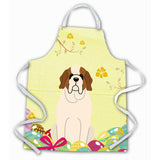 Caroline'S Treasures Easter Eggs Saint Bernard Apron, Large, Multicolor