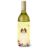 Caroline'S Treasures Bb6035Literk Easter Eggs Saint Bernard Wine Bottle Beverage Insulator Hugger, 750Ml, Multicolor