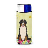 Caroline'S Treasures Easter Eggs Bernese Mountain Dog Michelob Ultra Hugger For Slim Cans, Slim Can, Multicolor