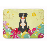 Caroline'S Treasures Easter Eggs Entlebucher Machine Washable Memory Foam Mat Doormats, Multicolor