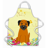 Caroline'S Treasures Easter Eggs Border Terrier Apron, Large, Multicolor
