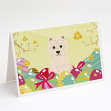 Easter Eggs Westie Greeting Cards And Envelopes Pack Of 8
