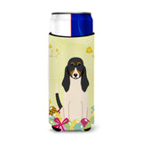 Caroline'S Treasures Easter Eggs Swiss Hound Michelob Ultra Hugger For Slim Cans, Slim Can, Multicolor