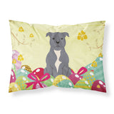 Easter Eggs Staffordshire Bull Terrier Blue Fabric Standard Pillowcase