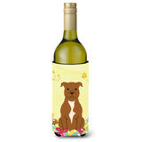 Caroline'S Treasures Bb6047Literk Easter Staffie Bull Terrier Wine Bottle Beverage Insulator Hugger, 750Ml, Multicolor