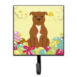 Caroline'S Treasures Eggs Easter Staffordshire Bull Terrier Brown Wall Hook, Small, Multicolor