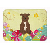 Caroline'S Treasures Easter Eggs Staffordshire Bull Terrier Chocolate Machine Washable Memory Foam Mat Doormats, Multicolor