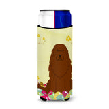 Caroline'S Treasures Easter Eggs Caucasian Shepherd Dog Michelob Ultra Hugger For Slim Cans, Slim Can, Multicolor