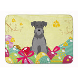 Caroline'S Treasures Easter Eggs Miniature Schanuzer Black Silver Machine Washable Memory Foam Mat Doormats, Multicolor