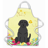 Caroline'S Treasures Easter Eggs Black Labrador Apron, Large, Multicolor