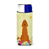 Caroline'S Treasures Easter Eggs Irish Setter Michelob Ultra Hugger For Slim Cans, Slim Can, Multicolor