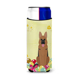 Caroline'S Treasures Easter Eggs German Shepherd Michelob Ultra Hugger For Slim Cans, Slim Can, Multicolor