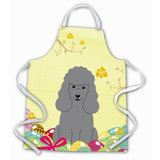 Caroline'S Treasures Easter Eggs Poodle Silver Apron, Large, Multicolor