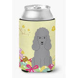 Caroline'S Treasures Easter Eggs Poodle Silver Can Or Bottle Hugger, Can Hugger, Multicolor