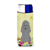 Caroline'S Treasures Easter Eggs Poodle Silver Michelob Ultra Hugger For Slim Cans, Slim Can, Multicolor