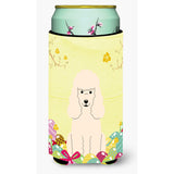 Caroline'S Treasures Easter Eggs Poodle White Tall Boy Beverage Insulator Hugger, Multicolor