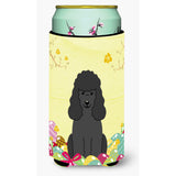 Caroline'S Treasures Easter Eggs Poodle Black Tall Boy Beverage Insulator Hugger, Multicolor