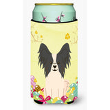 Caroline'S Treasures Easter Eggs Papillon Black White Tall Boy Beverage Insulator Hugger, Multicolor