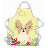Caroline'S Treasures Easter Eggs Papillon Sable White Apron, Large, Multicolor