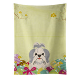 Caroline'S Treasures Easter Eggs Shih Tzu Silver White Kitchen Towel, Multicolor, 25 X 15