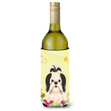Caroline'S Treasures Bb6088Literk Easter Shih Tzu Black White Wine Bottle Beverage Insulator Hugger, 750Ml, Multicolor