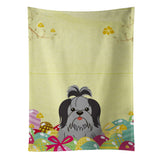 Caroline'S Treasures Easter Eggs Shih Tzu Black Silver Kitchen Towel, Multicolor, 25 X 15