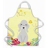 Caroline'S Treasures Easter Eggs Bedlington Terrier Blue Apron, Large, Multicolor