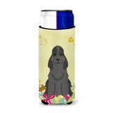 Caroline'S Treasures Easter Eggs Cocker Spaniel Black Michelob Ultra Hugger For Slim Cans, Slim Can, Multicolor