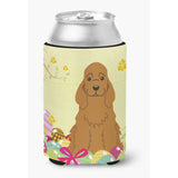 Caroline'S Treasures Easter Eggs Cocker Spaniel Red Can Or Bottle Hugger, Can Hugger, Multicolor