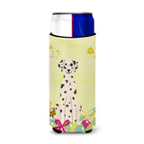 Caroline'S Treasures Easter Eggs Dalmatian Michelob Ultra Hugger For Slim Cans, Slim Can, Multicolor