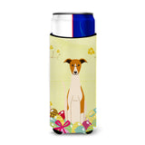 Caroline'S Treasures Easter Eggs Whippet Michelob Ultra Hugger For Slim Cans, Slim Can, Multicolor